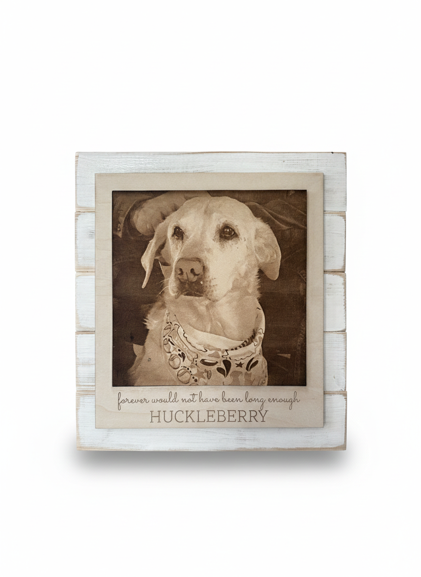 Layered Shiplap Backed Engraved Photographs