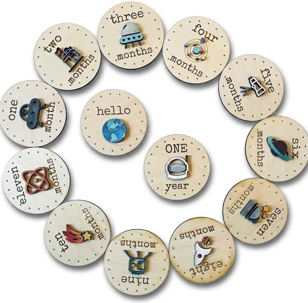 Handcrafted Baby month markers