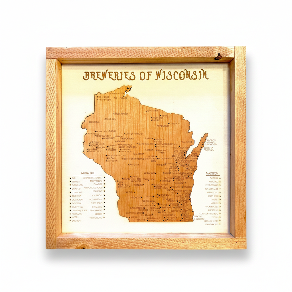 Breweries of Wisconsin Travel Quest with Pins