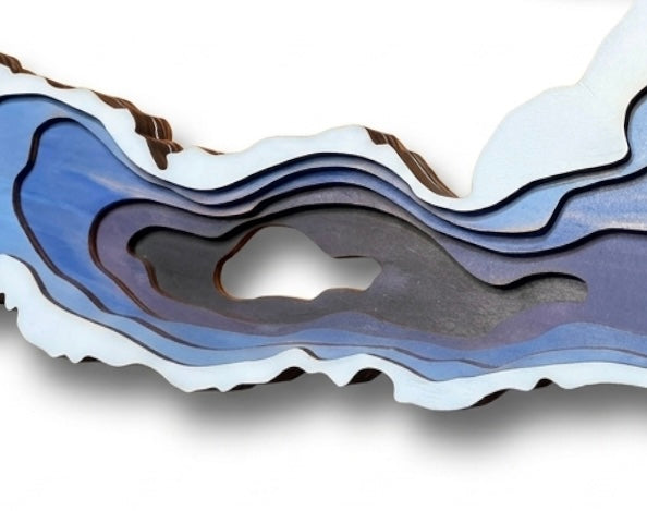 Classic White Delavan Lake Depth Art