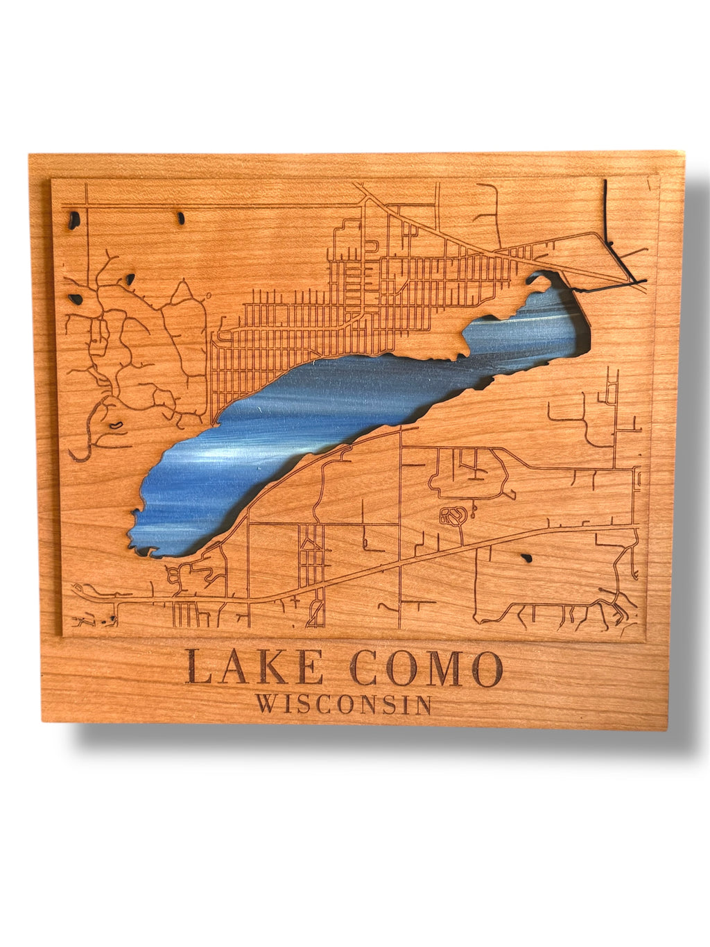 Custom Land & Lake: Layered Wood Maps