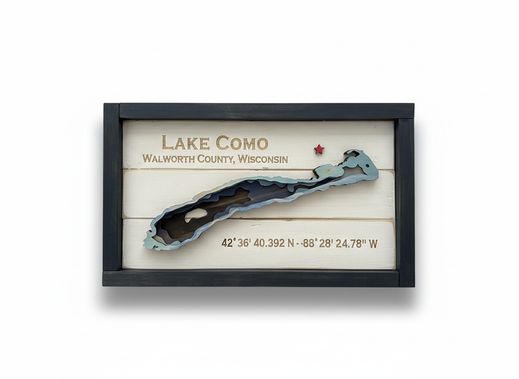 Classic White Lake Como Depth Art