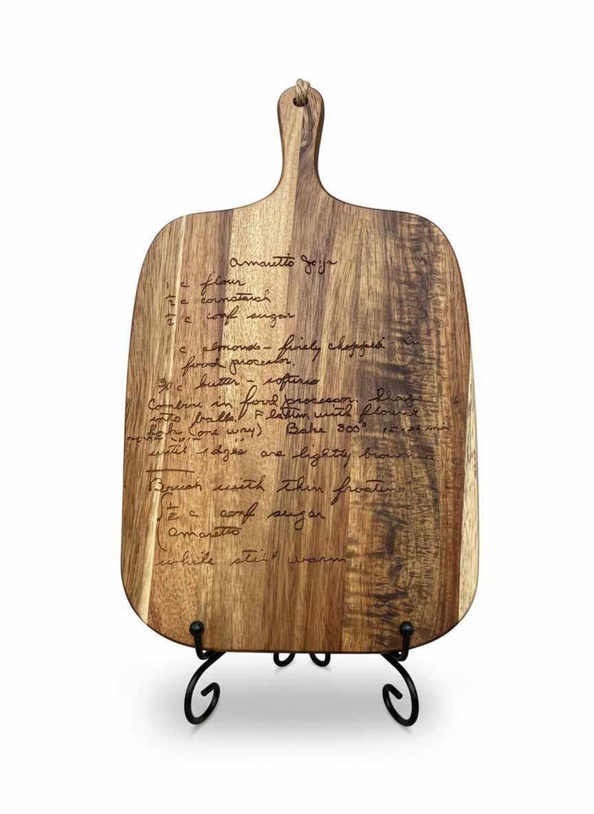 Handwritten Legacy: Custom Engraved Family Recipe Cutting Boards