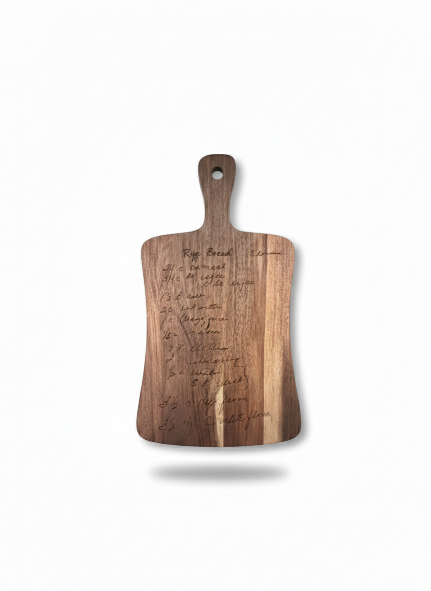 Handwritten Legacy: Custom Engraved Family Recipe Cutting Boards