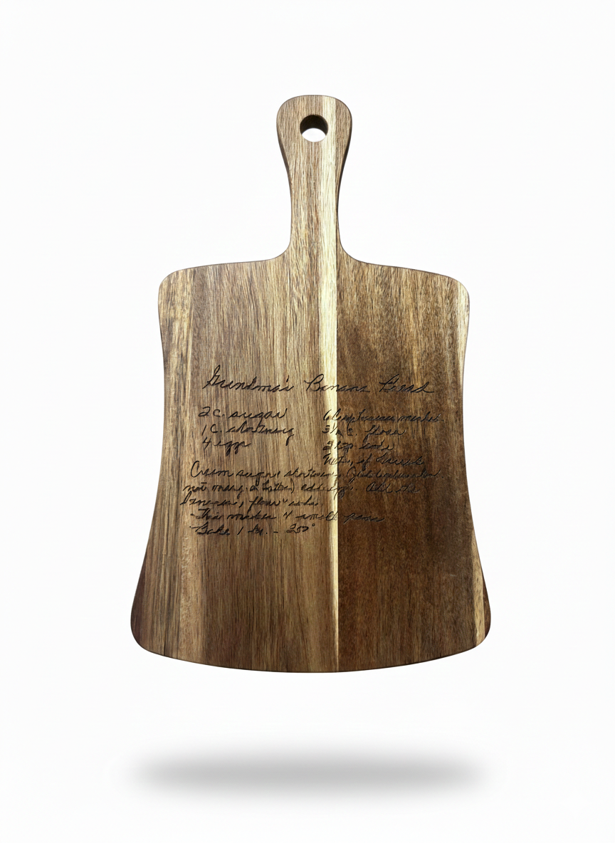 Handwritten Legacy: Custom Engraved Family Recipe Cutting Boards