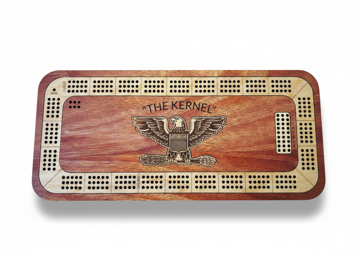 Deluxe Two Tone Personalized Cribbage Board